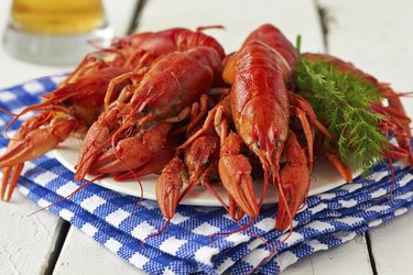 Boiled crayfish and beer