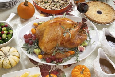 Roasted Turkey on Harvest Table