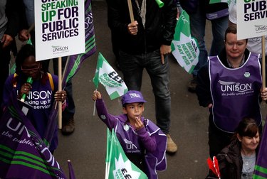 TUC Demonstrate For 'Britain Needs a Pay Rise'