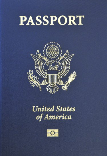 American passport with biometric data in microchip