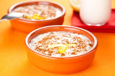 tasty cinnamon rice pudding dessert