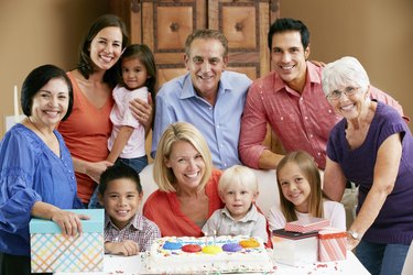 Multi Generation Family Celebrating Children's Birthday