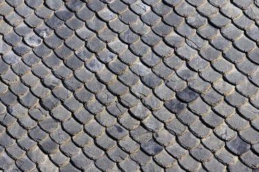 background on roof with slate tiles