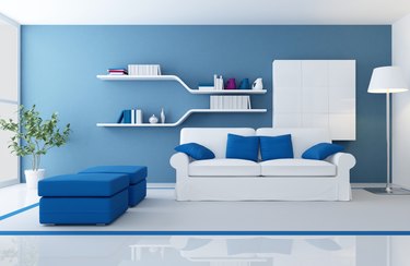 modern blue interior