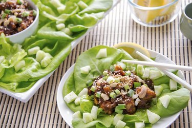 Hoisin lobster lettuce wraps