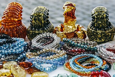 Colorful bracelets and trinkets