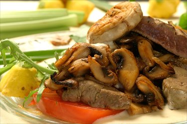 Beef liver and mushrooms