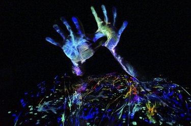 Fluorescent Hands - light painting neon