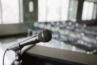 Microphone on podium