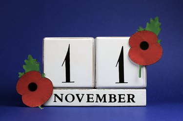 Save the Date, white block calendar, for November 11