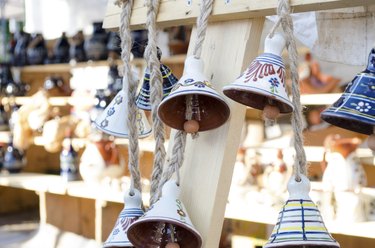 Ceramic painted bells as souvenir