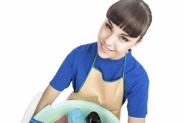 Portrait of Smiling Caucasian Cleaner Woman