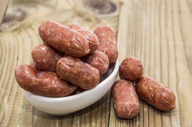 Mini Salamis in a small bowl