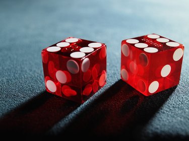 Red dice, close-up
