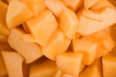 Chunks of cantaloupe melon