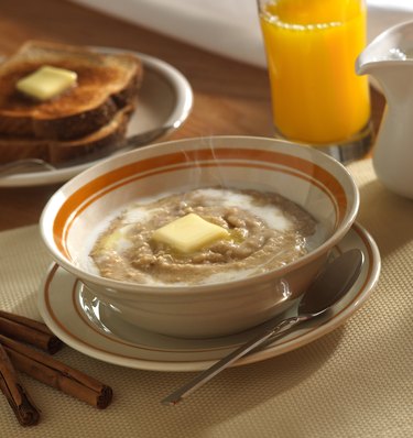 Oatmeal, toast and orange juice