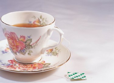 Tea in porcelain teacup