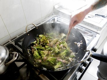 Beef wok stir fry with vegetables