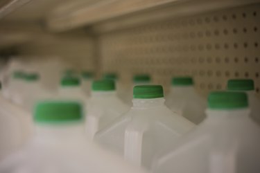 Gallons of Water on Grocery Shelf