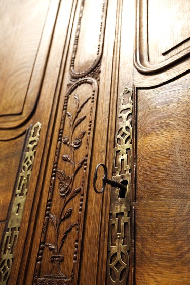 Ornate door and key