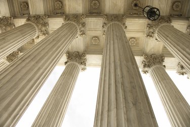 Looking up at columns