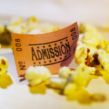 Popcorn and cinema ticket