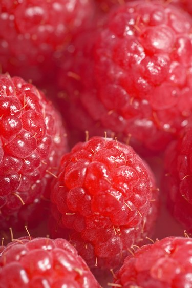 Macro of raspberries