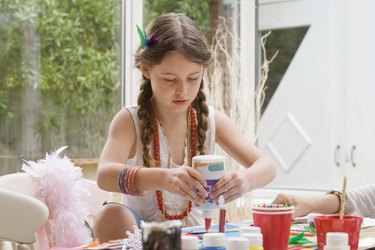 Girl doing crafts