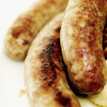 Close-up of sausages