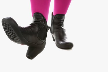 Feet of woman wearing boots