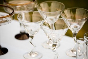 Collection of wineglasses on table