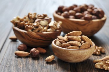 Almonds, walnuts and hazelnuts