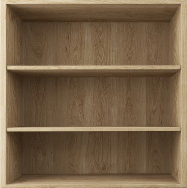 Blank wooden bookshelf