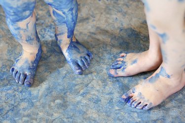 Children's Blue Painted Feet