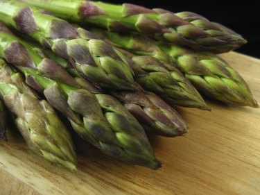 Asparagus on wood