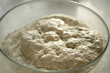 Cake mix in bowl, close up