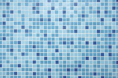 Blue Mosaic Tiles Close up