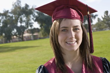 Smiling teenage girl at graduation