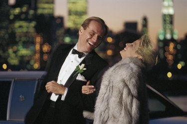 Couple outdoors in formal wear