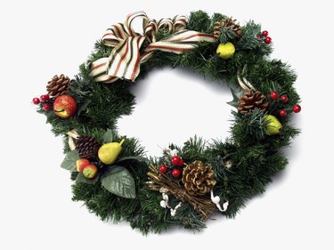 Close-up of a Christmas wreath