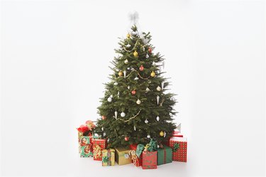 Gifts in Front of Christmas Tree