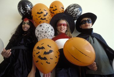 Children dressed in Halloween costumes