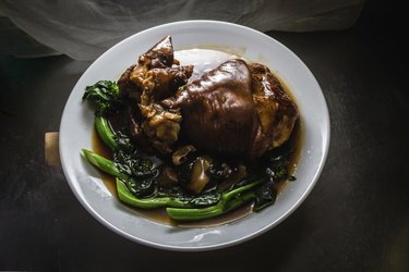 Steam pork leg of Chinese food