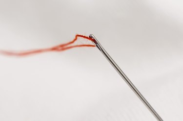 Close-up of needle and thread