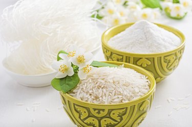 Bowl with rice jasmine