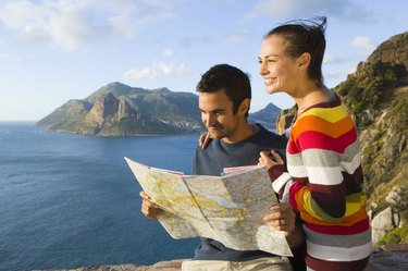 Couple with map