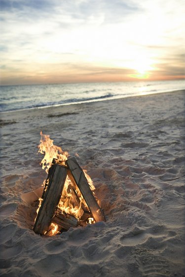 bonfire party on the beach