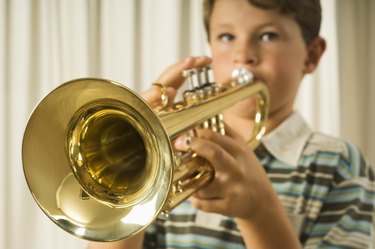 Boy playing trumpet