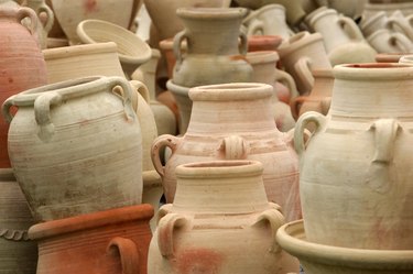 Pile of clay pottery