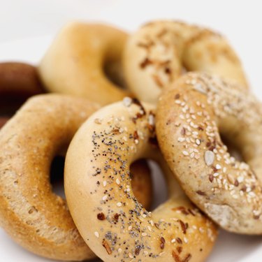 close-up of assorted bagels